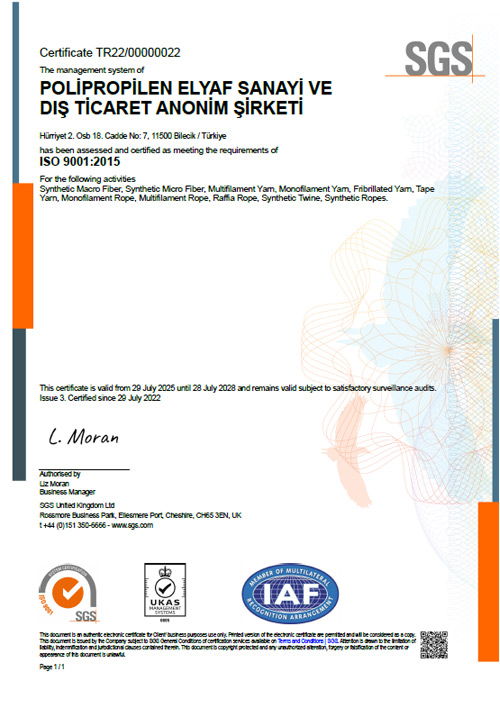 ISO 9001 Sertifikası
